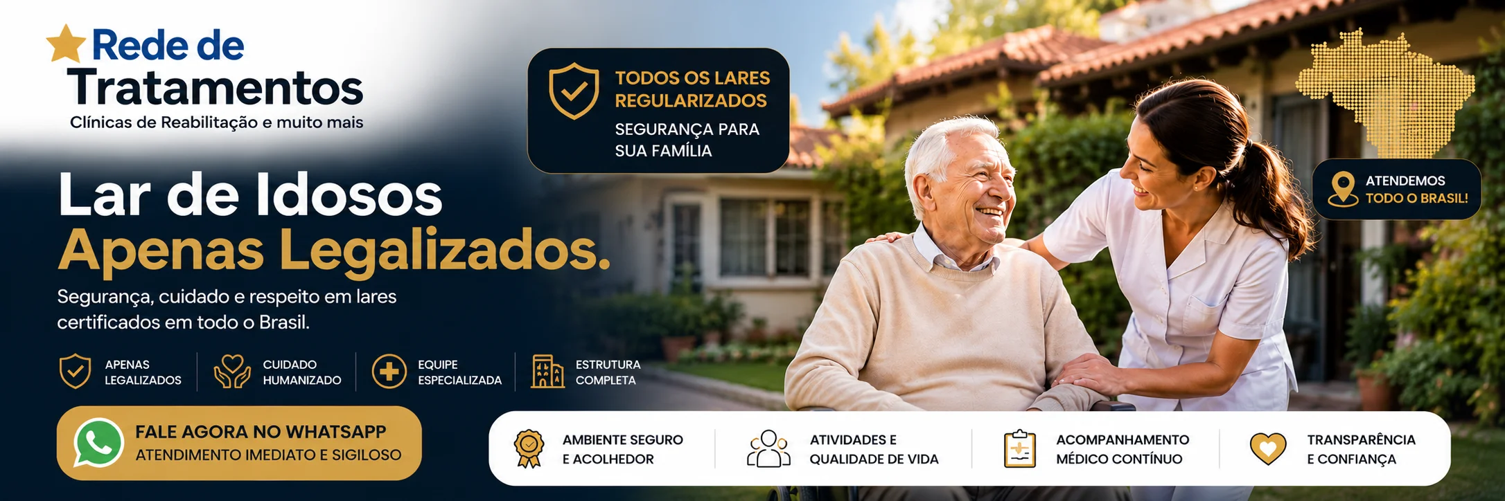 Lar para idosos - Nossas unidades em todo Brasil